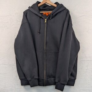CornerStone Hoodie Men's XL Black Workwear Heavyweight Mesh Thermal Full Zip